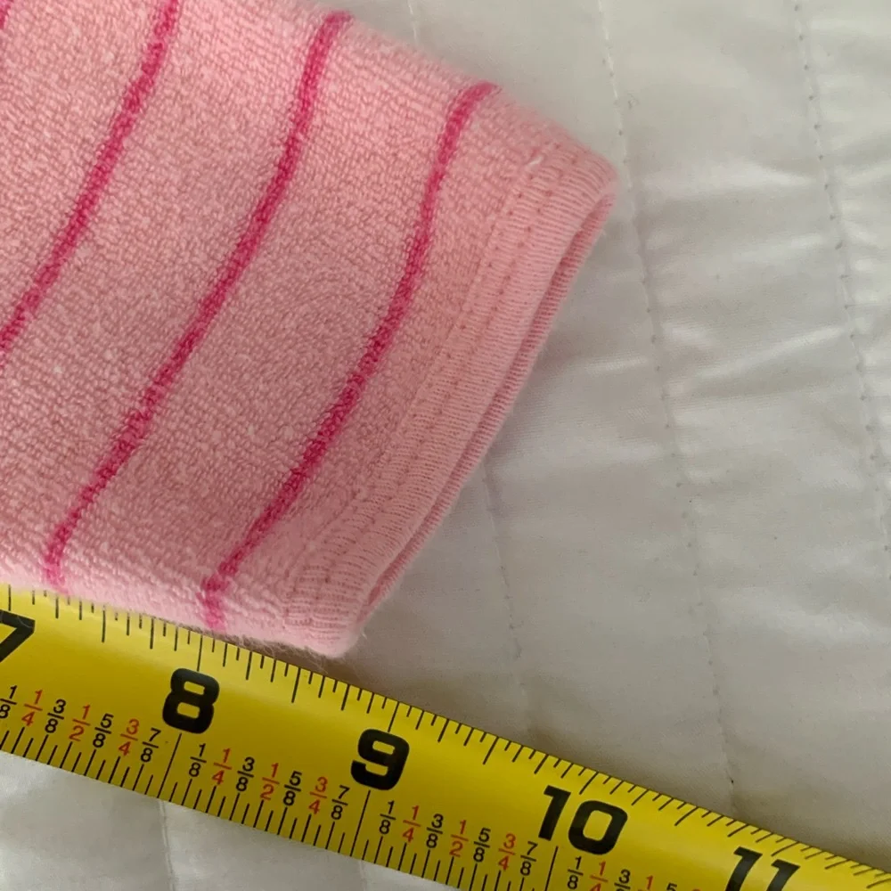 Vintage Oshkosh Baby Footed Sleeper Girls XXL 18M Pink Terry Cloth PJ Striped